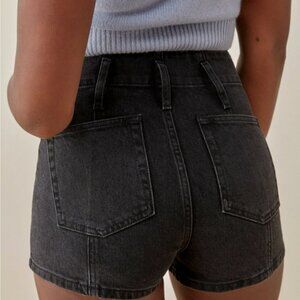 Reformation Eva Seamed High Rise Cheeky Shorts, Size 26
